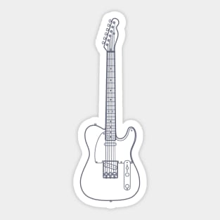 T-Style Electric Guitar Outline Sticker